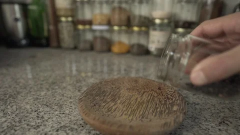 Sprinkle whole peppercorns Stock Footage 113190334