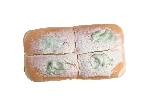 Sprinkled bread on a white background Foto stock