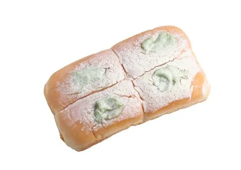 Sprinkled bread on a white background Stock Photos