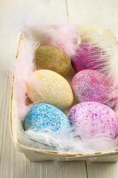 Sprinkled Easter eggs Stock Photos