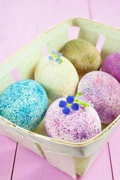 Sprinkled Easter eggs Stock Photos