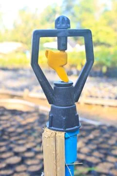 Sprinkler for agricultural Stock-Fotos