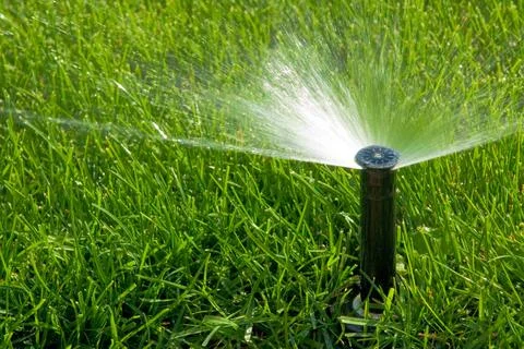 Sprinkler of automatic watering Stock Photos