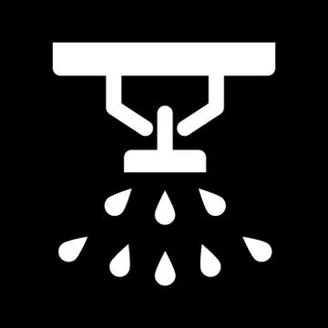 Sprinkler, fire extinguisher solid icon. vector illustration isolated on black イラスト素材