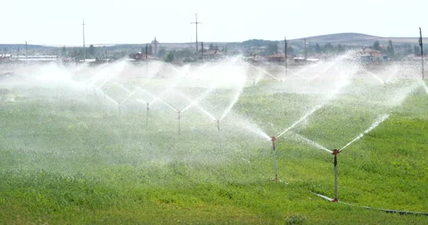 Sprinkler irrigation systems video Video stock 160014207