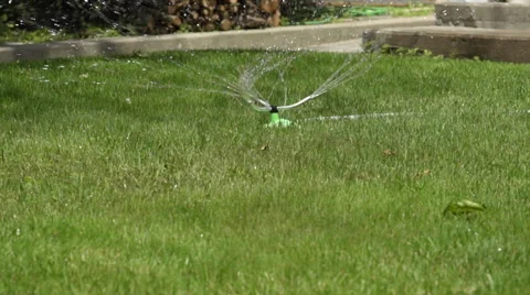 Sprinkler in slow motion. Stock Footage 51589646