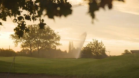 Sprinkler System With Leafs Stock Footage 127036006