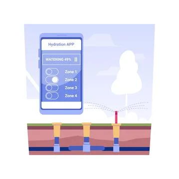 Sprinkler system testing isolated concept vector illustration. Illustrazione stock