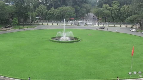 Sprinklers on the lawn Stock Footage 70294317