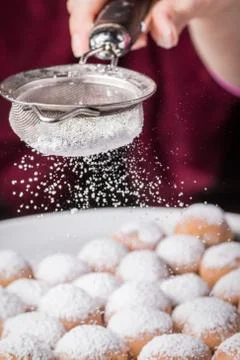 Sprinkling of sugar Stock Photos