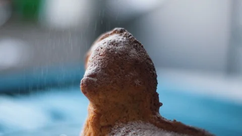 Sprinkling Sugar on Traditional Easter Pastry Video stock 87836342