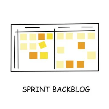 Sprint backlog on white background. Agile and kanban method. Stock Illustration