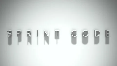 Sprint code 3D title animation with shadows on a white background 스톡 동영상 297571014