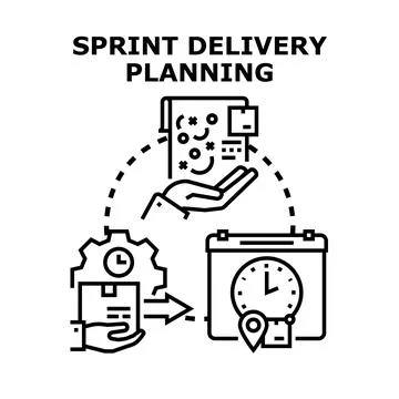 Sprint delivery planning process achieving project goals イラスト素材