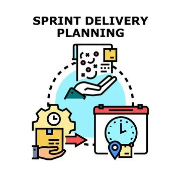 Sprint delivery planning process achieving project goals イラスト素材