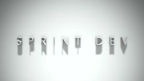 Sprint dev 3D title animation with shadows on a white background Stock Footage 297571003