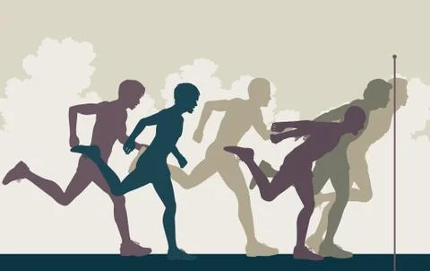Sprint finish Stock Illustration
