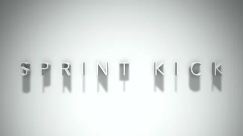 Sprint kick 3D title animation with shadows on a white background Video stock 297571001