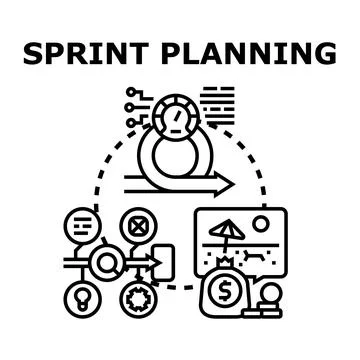 Sprint planning agile development project management concept Illustrazione stock