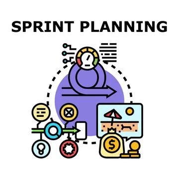 Sprint planning agile development project management concept Stock Illustration