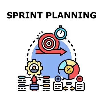 Sprint planning process creating agile development workflow Stock Illustration