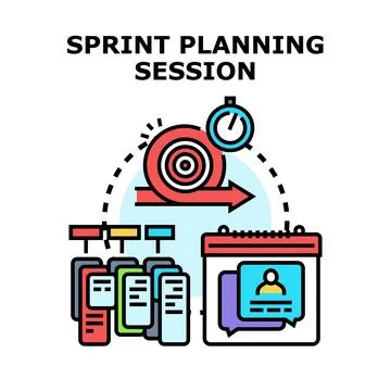 Sprint planning session agile methodology development process イラスト素材