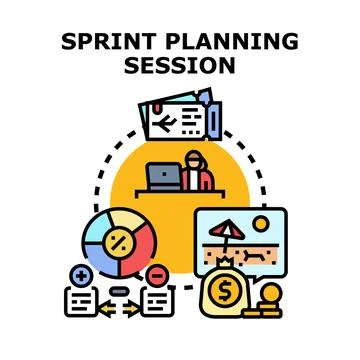 Sprint planning session for project management and development Stock Illustration