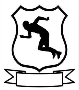 Sprint runner shield Stock Illustration