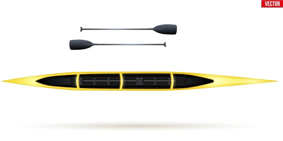 Sprint Single Canoe Stock Illustration
