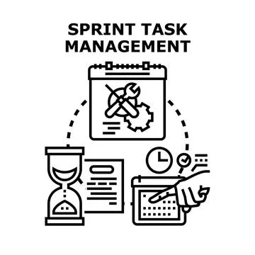 Sprint task management agile project development concept Stock Illustration