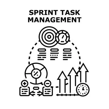 Sprint task management process achieving business goals Stock Illustration