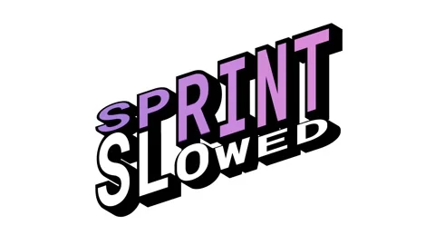 SPRINT vs SLOWED, 3D Text Animation in Isometric View with Opposite Word Motion Stock Footage 314264039