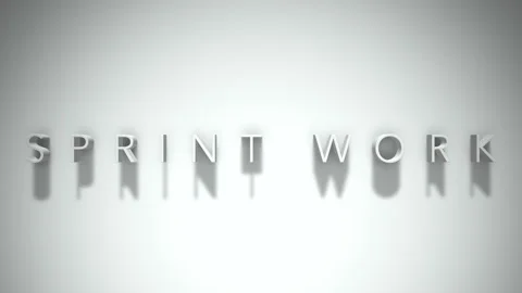 Sprint work 3D title animation with shadows on a white background Stock Footage 297571025