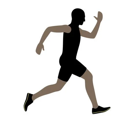 Sprinter are running, flat design vector illustration Stock-Illustration