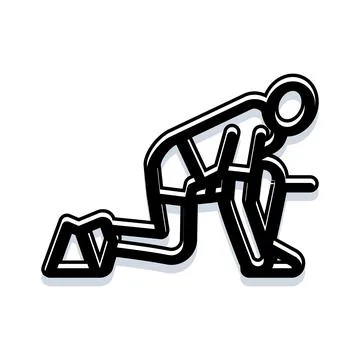 Sprinter athlete preparing for a race start Stock Illustration