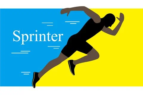 Sprinter leaving on the running track. explosive start vector illustration Stock Illustration