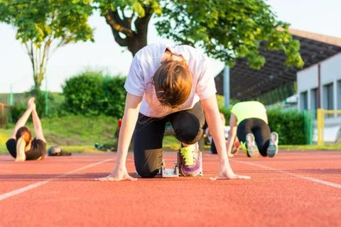 Sprinter practicing. Stock Photos