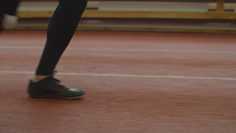 Sprinter with Prosthetic Leg Running Stock Footage 71610421
