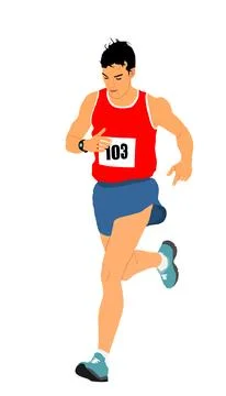 Sprinter runner vector illustration isolated on white background Stock Illustration