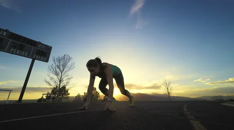 Sprinter In Set Position Stock Footage 49066895