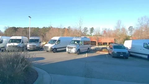 Sprinter Van Leaving Workshop At Mercedes-Benz Car Dealership Stock Footage 269578072