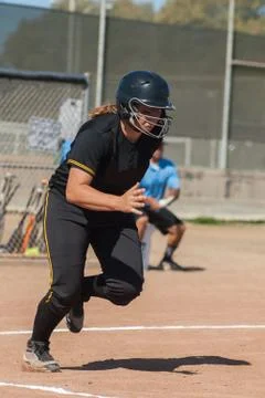 Sprinting up the baseline Foto stock