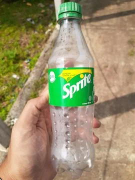 Sprite drink plastic bottles Fotos de archivo