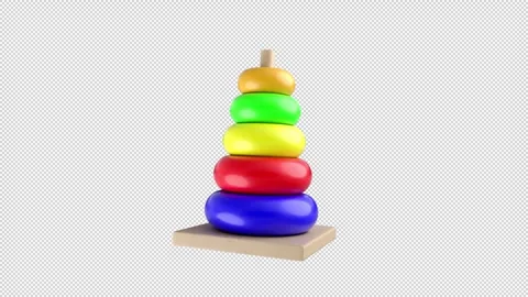Sprite element toy donut stack loop with alpha. This toy with an alpha channel 動画素材 303624729