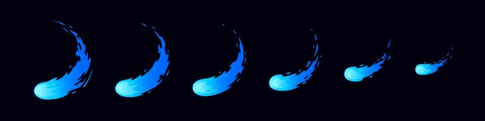 Sprite sheet fire sword attack, fire blue strike Stock Illustration