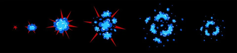 Sprite sheet of a flat explosion Stock Illustration