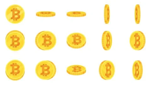Sprite sheet of gold bitcoin Stock Illustration