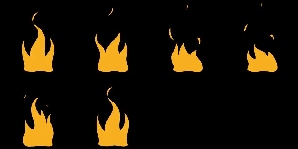 Sprite Sheets Fire Loop. Ready for games or cartoon. Stock Illustration