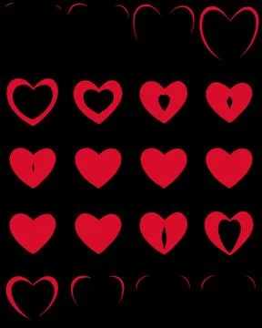 Sprite Sheets Heart. Ready for games or cartoon. Stock Illustration