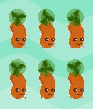 Sprites Of A Bean Sprout Flying Stock Illustration